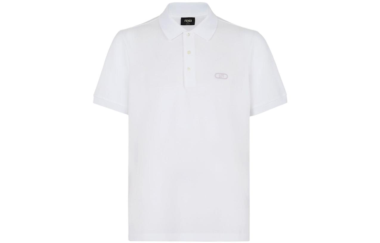Order FENDI Polo Casual de Manga Corta Color Sólido Blanco. FY0985APMVF1KTX