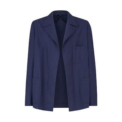Fendi Solid Color Collar Casual Jacket Blue FJ0797AR8SF04V6