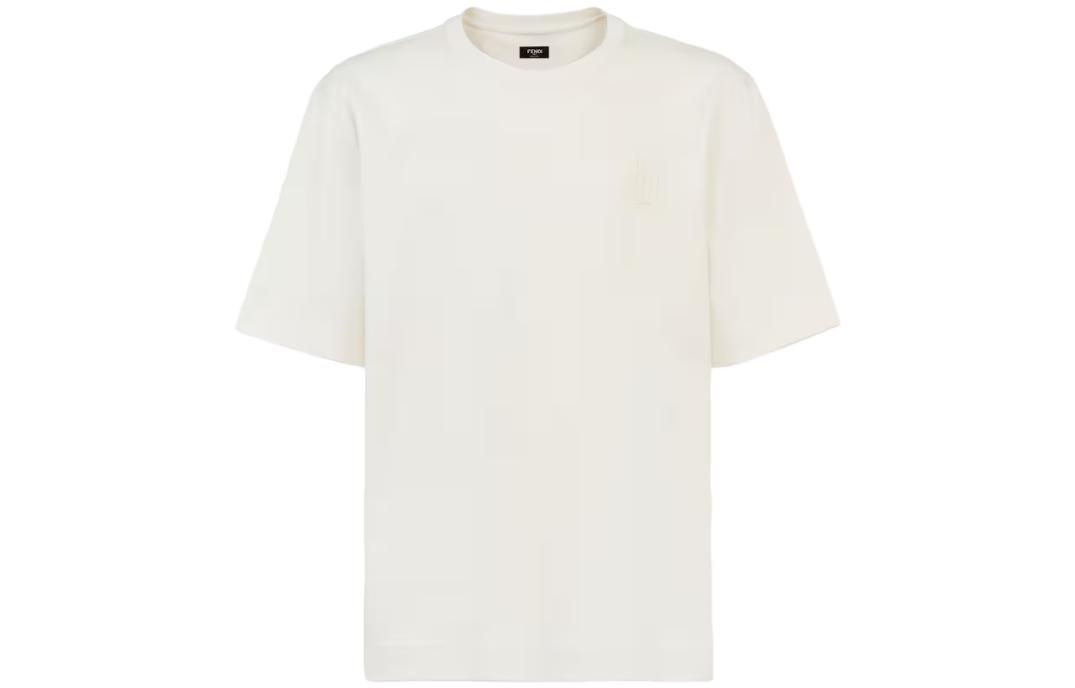 Order FENDI 純色圓領休閒短袖T恤 白色TEE FY0936AQJ7F-0RQ0