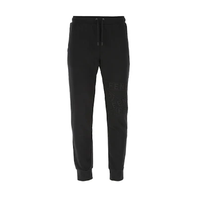 FENDI Solid Color Knit Drawstring Jogger Pants Black FAB515AD3RF0GME