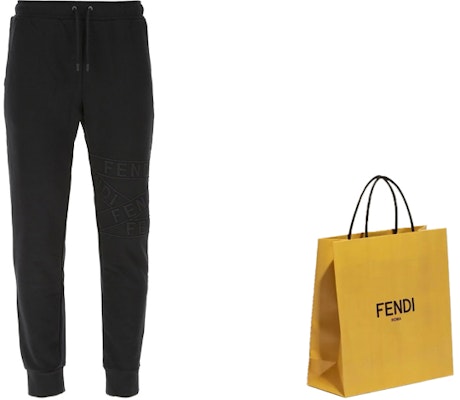 芬迪纯色针织抽绳休闲裤黑色 FAB515AD3RF0GME Shop 芬迪纯色针织抽绳休闲裤黑色 FAB515AD3RF0GME