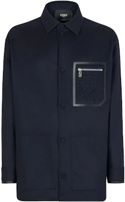 Fendi 男士藍色單排扣壓紋Logo外套 FW1276APOAF1AJR Buy Fendi 男士藍色單排扣壓紋Logo外套 FW1276APOAF1AJR