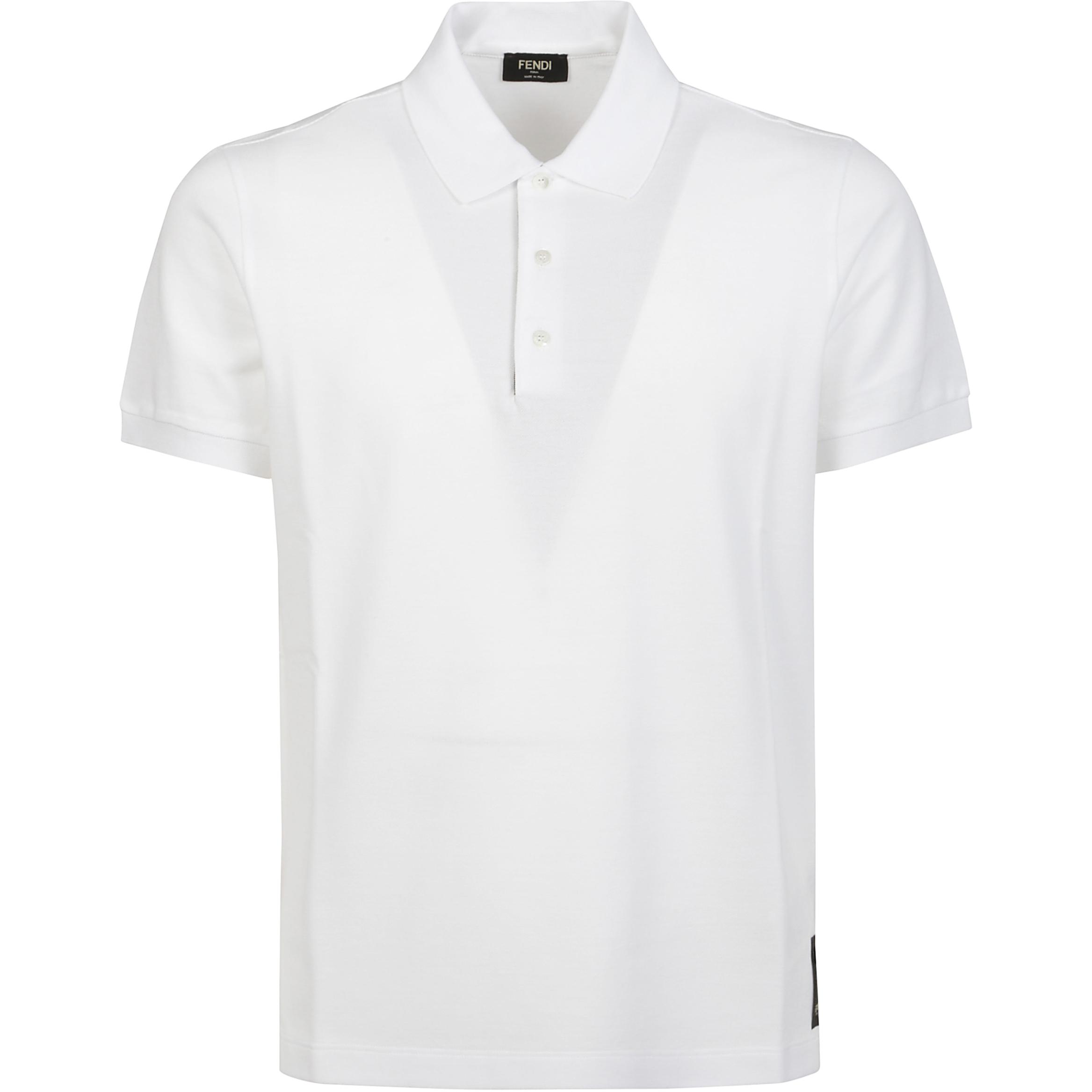 FENDI Solid Color Polo Shirt Casual White Short Sleeve FY0985AAONF0QA0