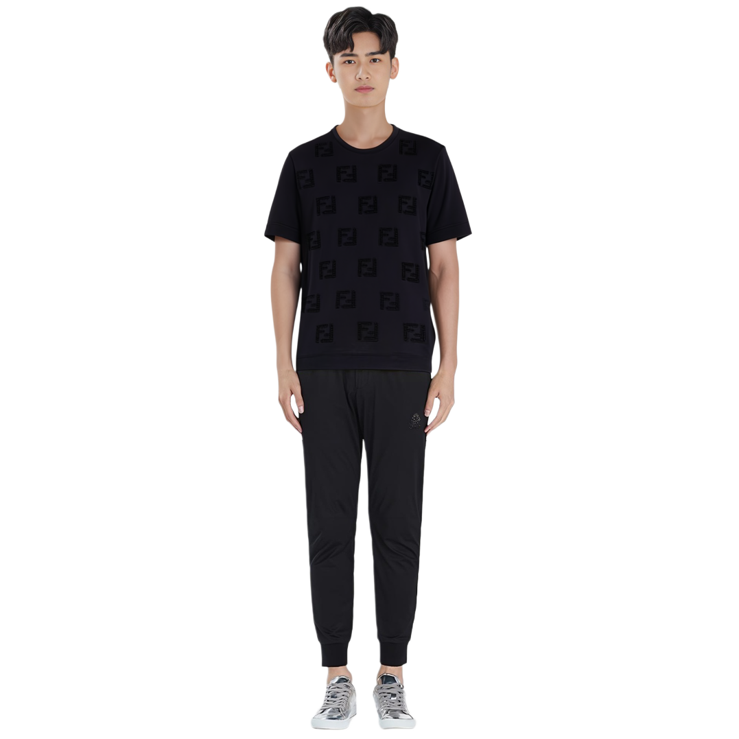 FENDI Solid Embroidered FF Cotton Short-Sleeve T-Shirt FY0936A6P0F0QA1 圖 4