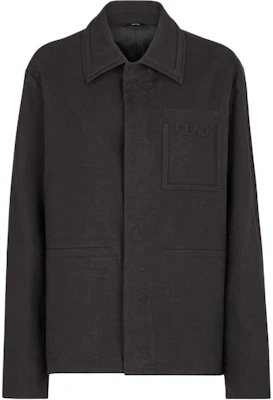 Fendi Solid Logo Jacket in Dark Gray FW1039AFE9 Buy Fendi Solid Logo Jacket in Dark Gray FW1039AFE9