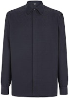 FENDI Solid Navy Blue Long Sleeve Polo Collar Shirt for Men. FS1038AQIFF03LQ FENDI Solid Navy Blue Long Sleeve Polo Collar Shirt for Men. FS1038AQIFF03LQ