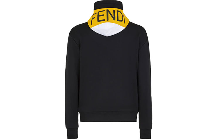 Lookbook FENDI 黑色拼接标志连帽外套 SS21 系列 FAF525AE8MF0G8T