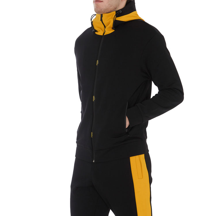 Details for FENDI 黑色拼接标志连帽外套 SS21 系列 FAF525AE8MF0G8T