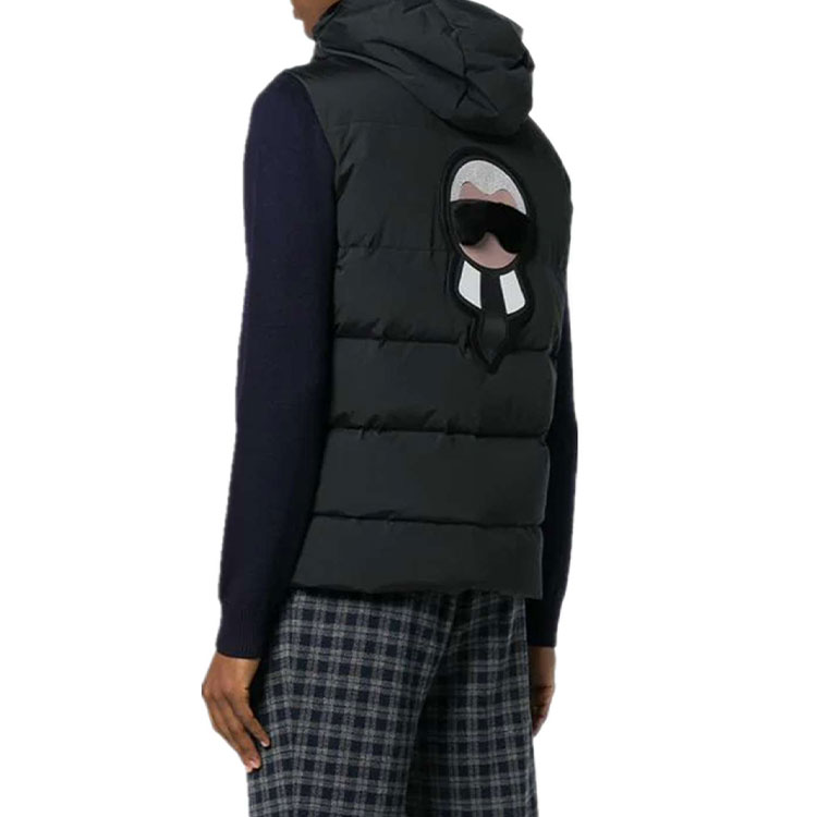FENDI SS21 Black Hooded Down Vest with Zipper. FAA605-A54GF0GME 圖 4