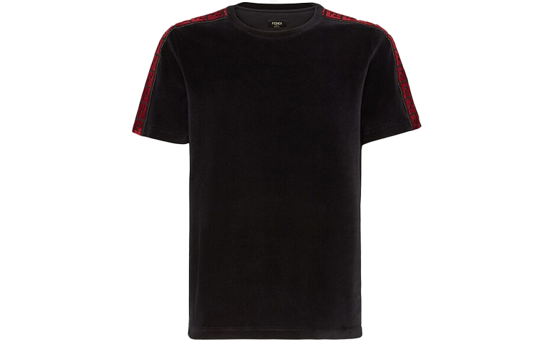 FENDI SS21 Black Loose Fit Logo Crew Neck T-Shirt FY0894AF9FF0QY3 圖 2