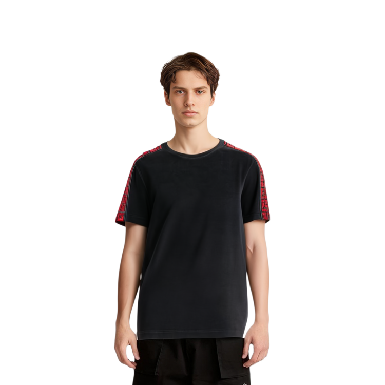 FENDI SS21 Black Loose Fit Logo Crew Neck T-Shirt FY0894AF9FF0QY3 圖 4