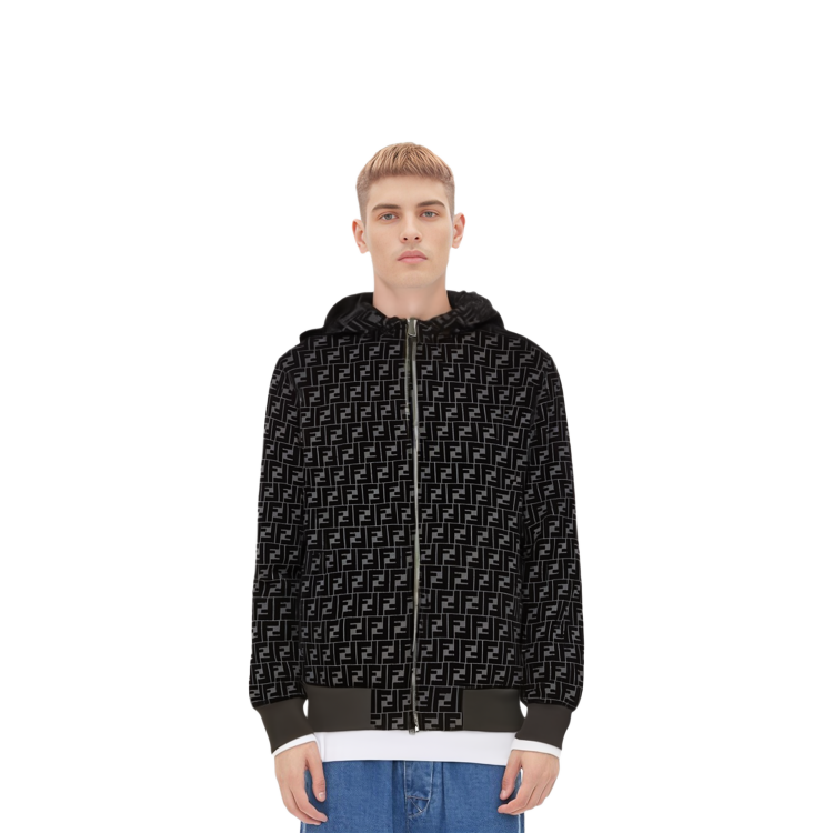 Shop 펜디 SS21 블랙 로고 프린트 저지 원단 스웻셔츠 FW1040AAP0F0QA1