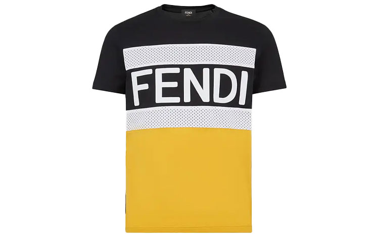 Order 펜디 SS21 컬러블록 캐주얼 코튼 반팔 티셔츠 FAF532AD3VF0G8T