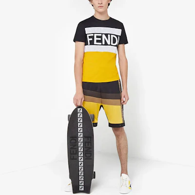 FENDI SS21 拼接色塊休閒純棉短袖T恤 FAF532AD3VF0G8T Shop FENDI SS21 拼接色塊休閒純棉短袖T恤 FAF532AD3VF0G8T
