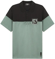 Order FENDI SS21 刺繡Logo鏤空短袖Polo 男款 黑色鼠尾草綠款式。 FAF632A52GF1DS9