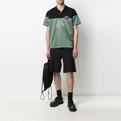 FENDI SS21 Embroidered Logo Hollow Short Sleeve Polo Men Black Sage Green. FAF632A52GF1DS9 Shop FENDI SS21 Embroidered Logo Hollow Short Sleeve Polo Men Black Sage Green. FAF632A52GF1DS9