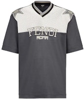 FENDI SS21灰色网眼拼接字母短袖T恤。 FAF629A52EF1DS1 Order FENDI SS21灰色网眼拼接字母短袖T恤。 FAF629A52EF1DS1