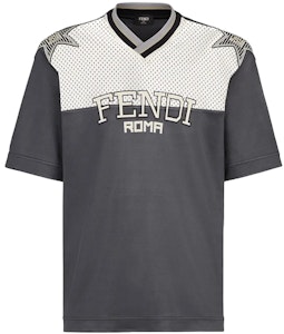 FENDI SS21 灰色拼接網布字母短袖T恤 FAF629A52EF1DS1 Order FENDI SS21 灰色拼接網布字母短袖T恤 FAF629A52EF1DS1