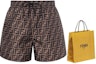 Shop FENDI SS21 Logo Print Brown Casual Shorts. FXB077A79FF13IZ