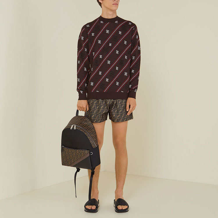 Purchase Seluar Pendek Kasual Coklat Cetakan Logo FENDI SS21. FXB077A79FF13IZ