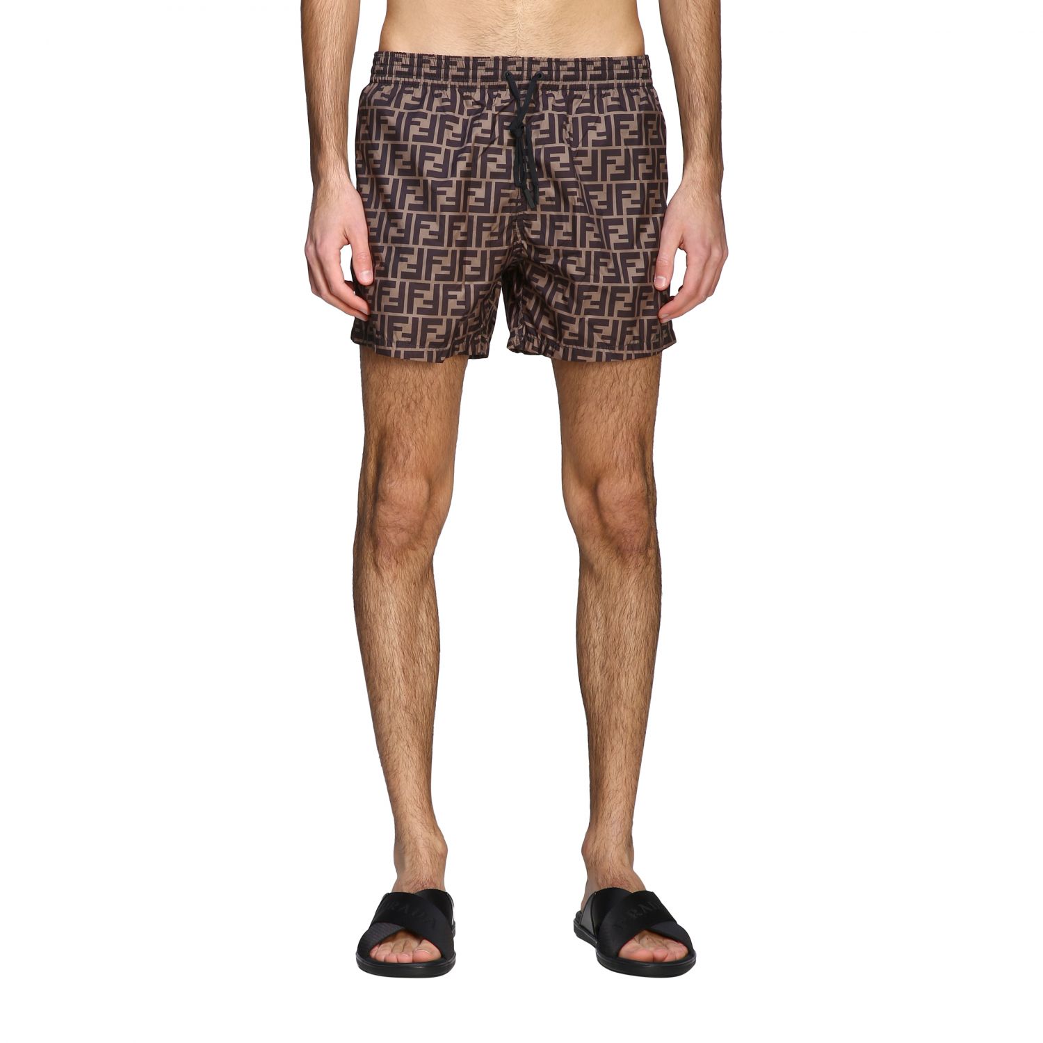 Cheap Seluar Pendek Kasual Coklat Cetakan Logo FENDI SS21. FXB077A79FF13IZ