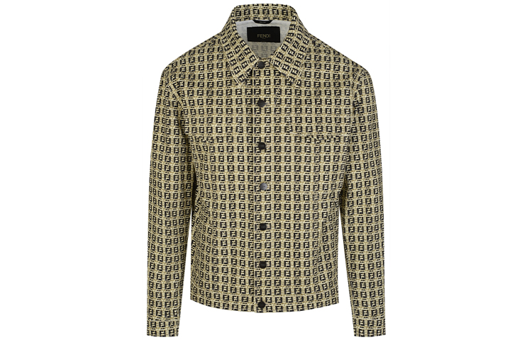 Fendi SS21 Logo Printed Workwear Jacket Unisex Yellow FW0428AFEVFOUNT