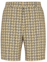 FENDI SS21 Mid-Rise Woven Effect Printed Shorts Beige FB0521AFEIF0UNT FENDI SS21 Mid-Rise Woven Effect Printed Shorts Beige FB0521AFEIF0UNT