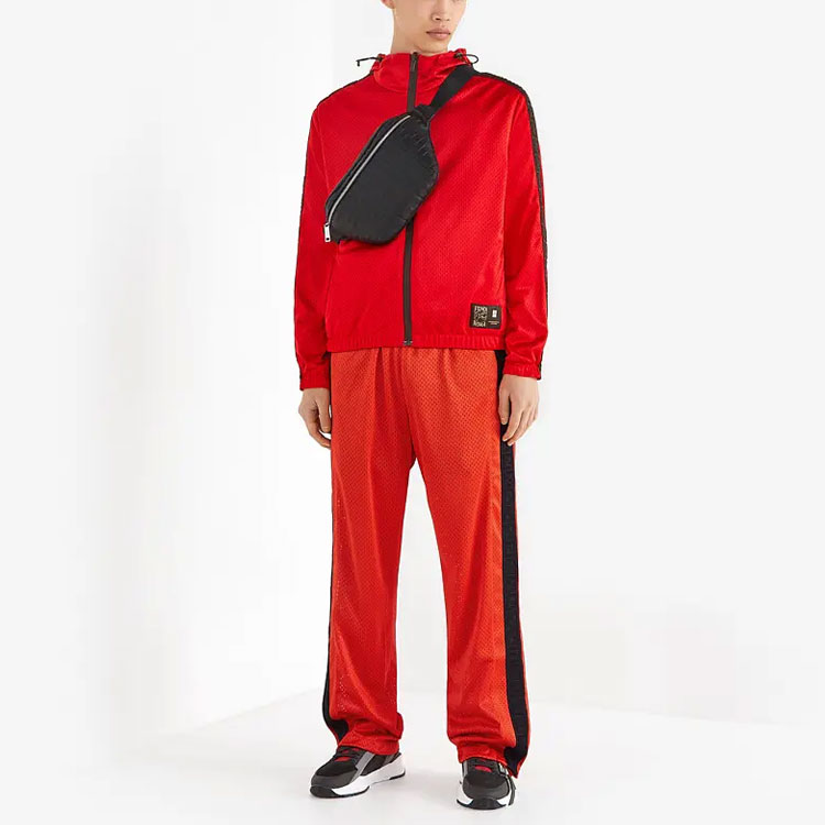 Shop FENDI SS21 Red Tech Mesh Sports Pants. FAB558A52AF1DOO