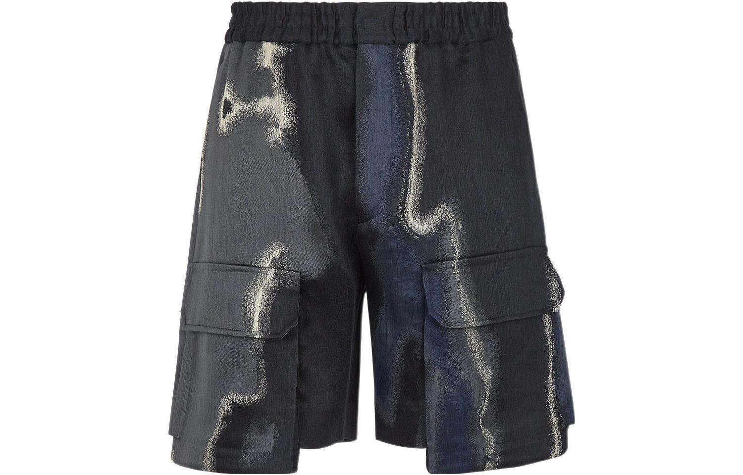 Order FENDI SS22 黑色標誌刺繡百慕達短褲 FB0736AIA3F1AJR