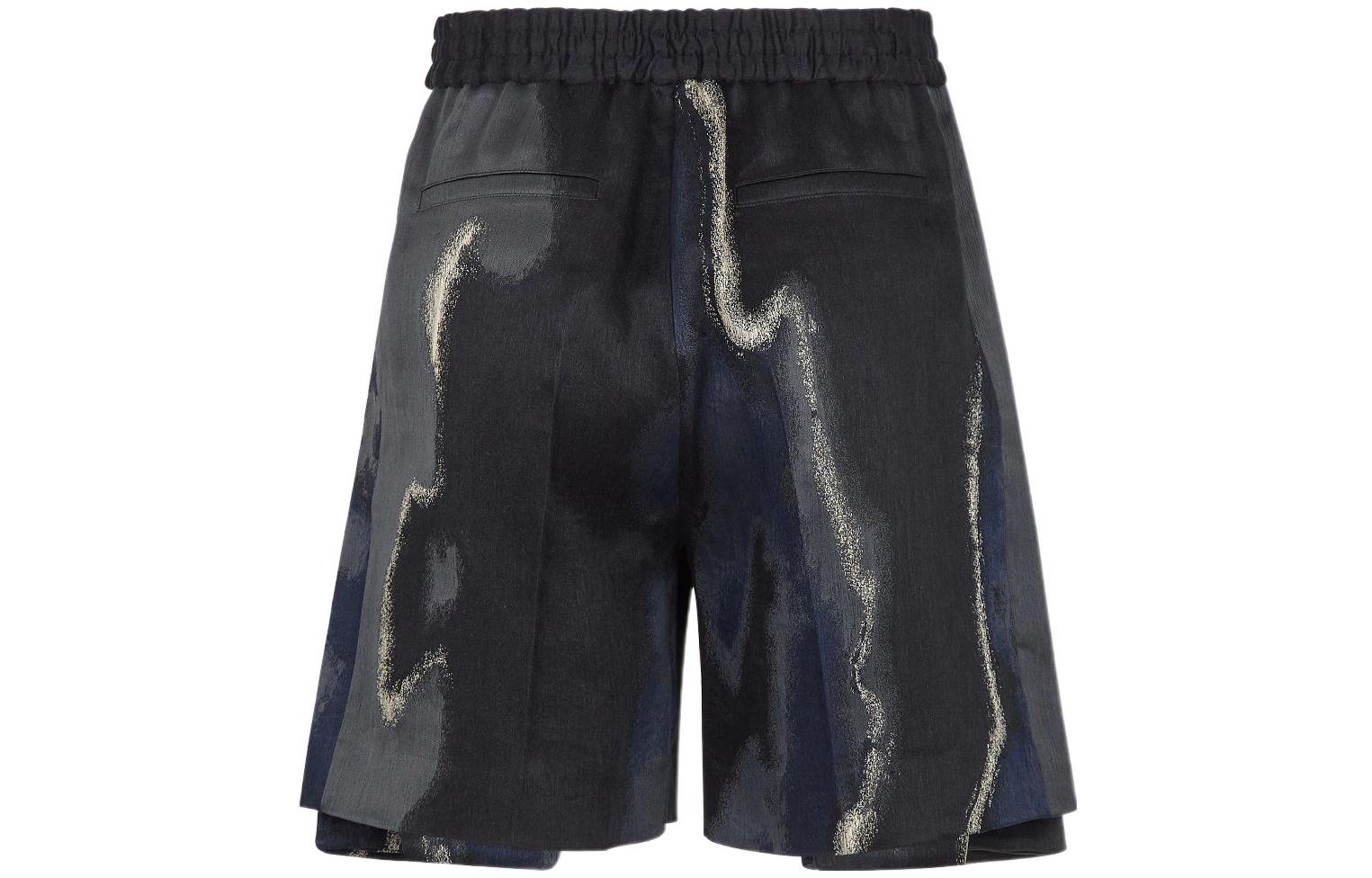 Lookbook FENDI SS22 黑色標誌刺繡百慕達短褲 FB0736AIA3F1AJR