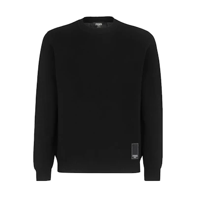 FENDI SS22 Black Crewneck Pullover Long Sleeve Sweatshirt. FZX030AIB7F0QA1