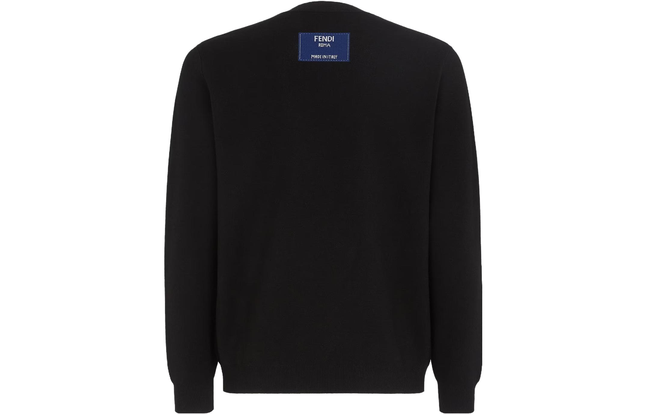 Lookbook FENDI SS22 黑色圆领长袖卫衣上衣. FZX030AIB7F0QA1