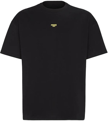 フェンディ SS22 ブラック ロゴ刺繍 クルーネック Tシャツ. FY3936AILBF0QA1 Order フェンディ SS22 ブラック ロゴ刺繍 クルーネック Tシャツ. FY3936AILBF0QA1