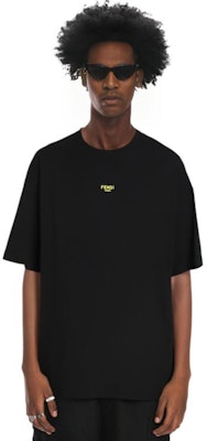 フェンディ SS22 ブラック ロゴ刺繍 クルーネック Tシャツ. FY3936AILBF0QA1 Sizing フェンディ SS22 ブラック ロゴ刺繍 クルーネック Tシャツ. FY3936AILBF0QA1