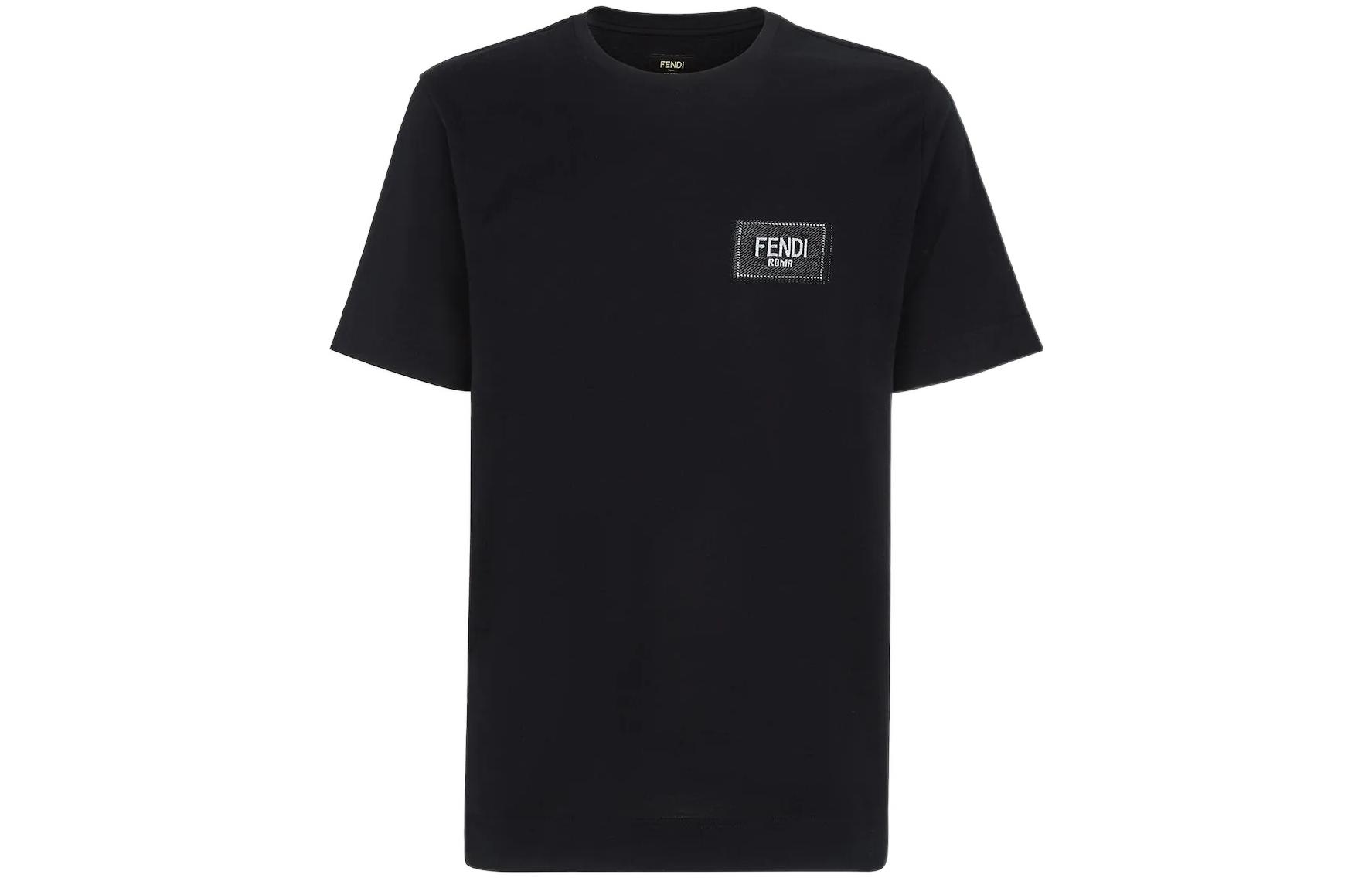 FENDI SS22  Black Logo Patch Crewneck T-Shirt. FY0936A9RLF0QA1 圖 2