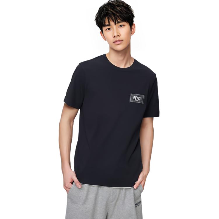 FENDI SS22  Black Logo Patch Crewneck T-Shirt. FY0936A9RLF0QA1 圖 7