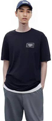 FENDI SS22 Black Logo Patch Crewneck T-Shirt. FY0936A9RLF0QA1 Cheap FENDI SS22 Black Logo Patch Crewneck T-Shirt. FY0936A9RLF0QA1
