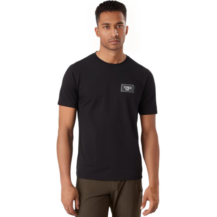 FENDI SS22  Black Logo Patch Crewneck T-Shirt. FY0936A9RLF0QA1 圖 9