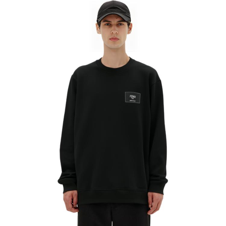 Cheap FENDI SS22 黑色印花长袖圆领卫衣 FY1132A9ROF0QA1