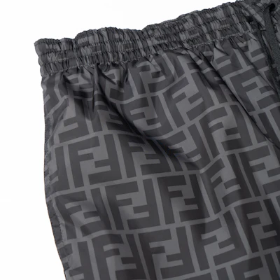FENDI SS22 Black Logo Print Relaxed Fit Drawstring Shorts. FXB077A79FF0P9B Details for FENDI SS22 Black Logo Print Relaxed Fit Drawstring Shorts. FXB077A79FF0P9B
