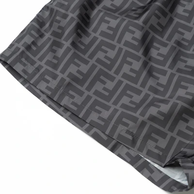 FENDI SS22 Black Logo Print Relaxed Fit Drawstring Shorts. FXB077A79FF0P9B Sizing FENDI SS22 Black Logo Print Relaxed Fit Drawstring Shorts. FXB077A79FF0P9B