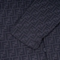 Details for FENDI SS22 Kemeja Hitam Lengan Panjang dengan Cetak Logo. FW1141A6WJF0QT6
