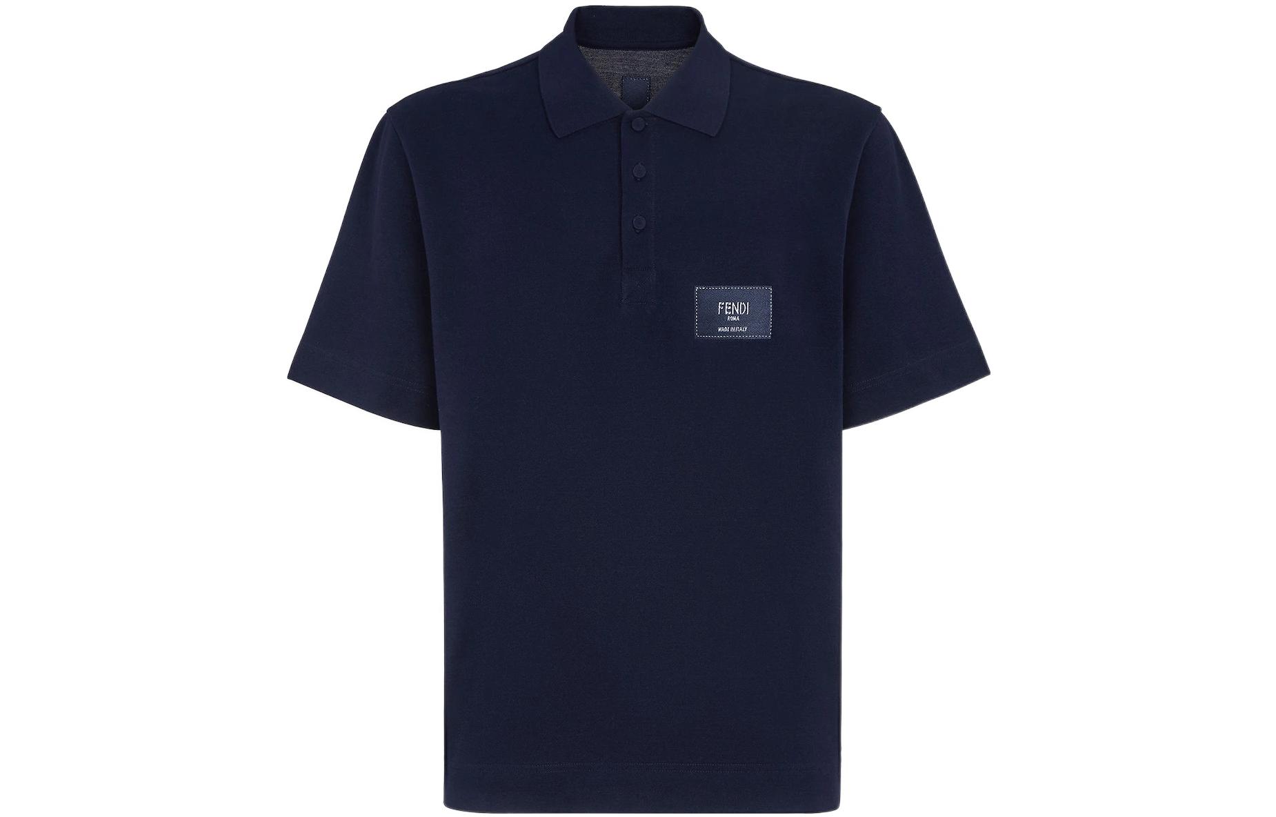 Order FENDI SS22 Polo Azul Logo Letras Casual Manga Corta. FY1131A9RPF0QG3