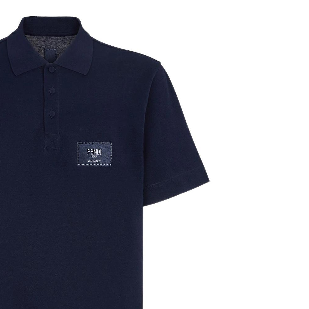 Purchase FENDI SS22 Polo Azul Logo Letras Casual Manga Corta. FY1131A9RPF0QG3