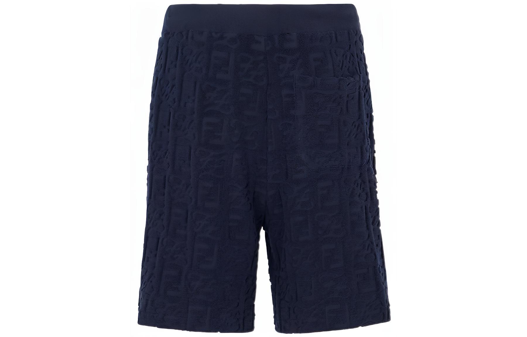 Lookbook 펜디 SS22 블루 모노그램 릴랙스핏 엘라스틱 쇼츠. FB0689A9RKF0QG3