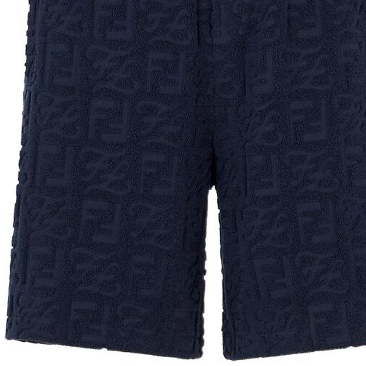 Sizing 펜디 SS22 블루 모노그램 릴랙스핏 엘라스틱 쇼츠. FB0689A9RKF0QG3