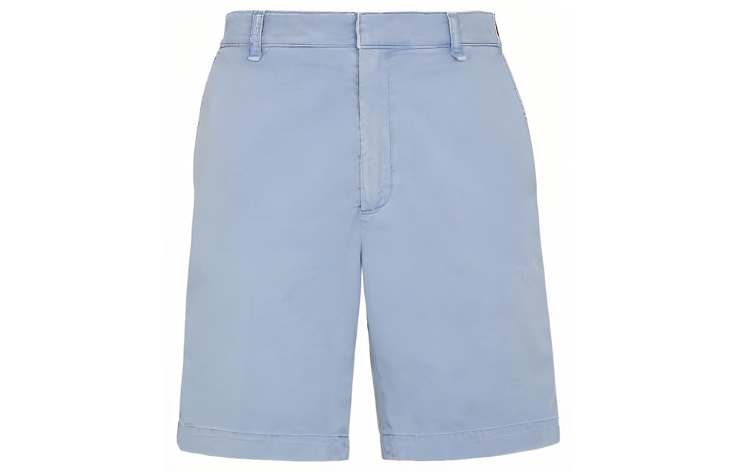 FENDI SS22  Blue Solid Color Straight-Cut Casual Shorts. FB0930AO6YF1LU1