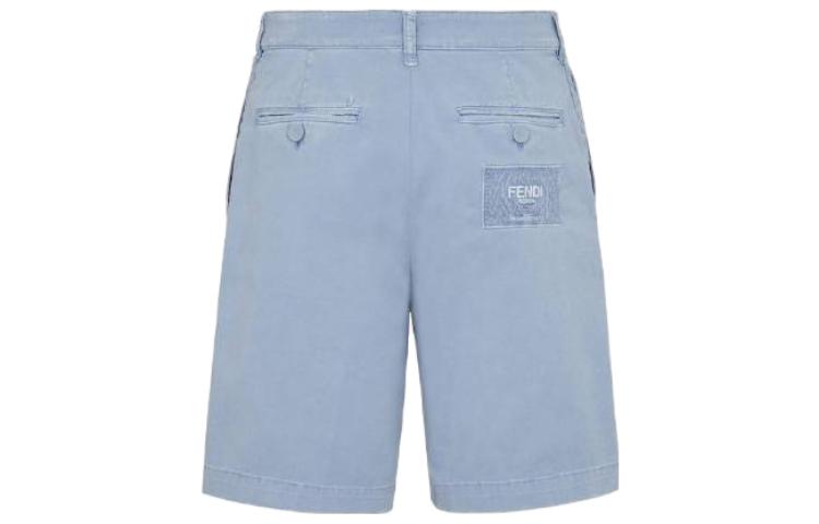 Lookbook FENDI SS22 蓝色纯色直筒休闲短裤. FB0930AO6YF1LU1