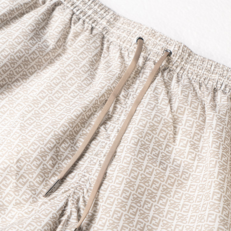 FENDI SS22  Brown Plaid Printed Drawstring Casual Shorts. FXB077AH3WF1GW8 圖 5