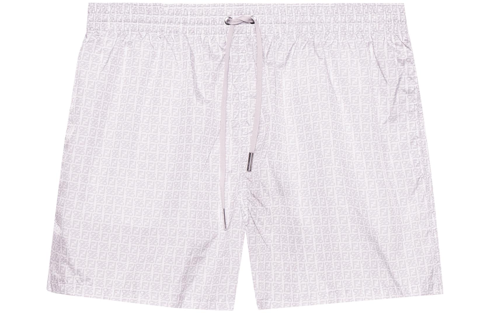 Order FENDI SS22 FF标志松紧海滩休闲短裤 浅紫色. FXB077AH3WF1GW7